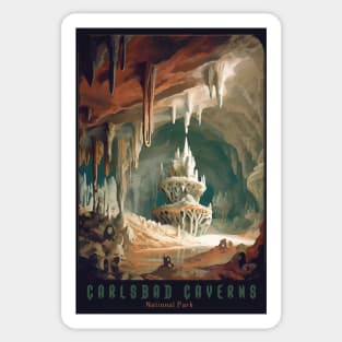 Carlsbad Caverns National Park Vintage Travel  Poster Sticker